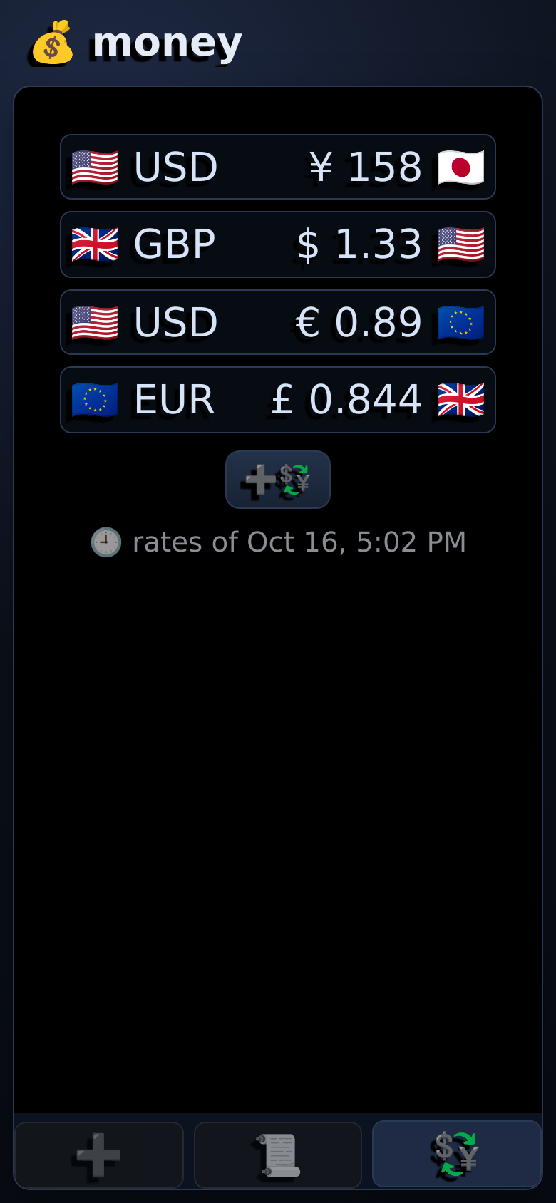 Money Optimizer: an exchange rate